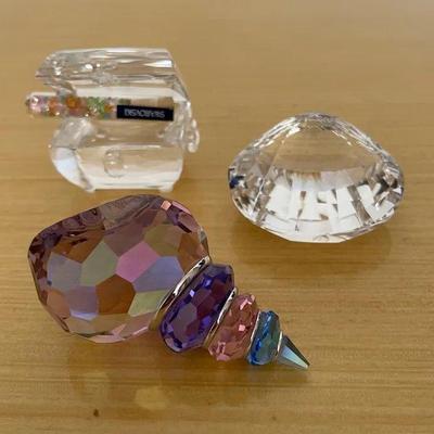 HKF361 - Swarovski Crystal Collectibles - "Clamshell Closed", "Corruna Shell", & "Treasure Chest" 