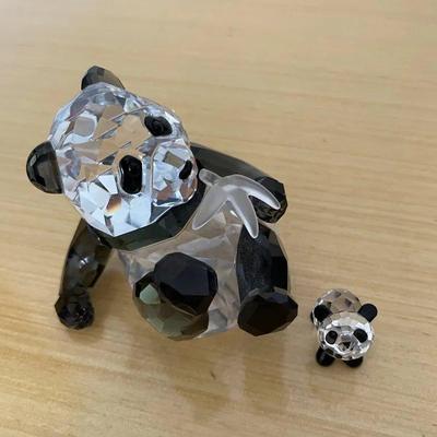 HKF377 - Swarovski Crystal Collectibles - "Giant Panda" & "Mini Panda"