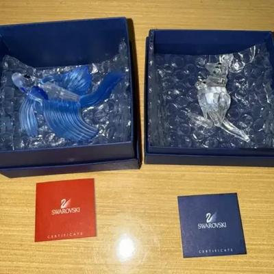 HKF400 Swarovski Crystal Collectibles - "Siamese Fighting Fish" & "Mother Kangaroo"