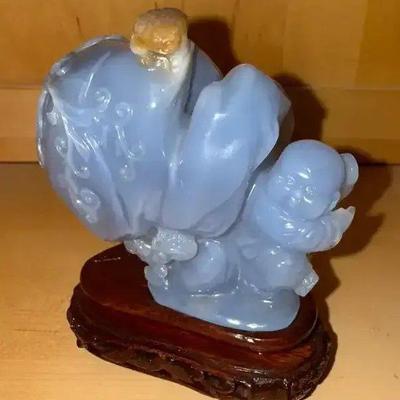 HKF080 Hand Carved Lavender Jade Decor
