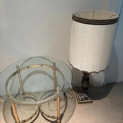 HKF138 Hollywood Regency Style Coffee Table And Hollywood Regency Style Lamp