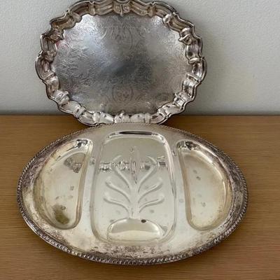 HKF142 - Two Silver-Plated Serving Trays
