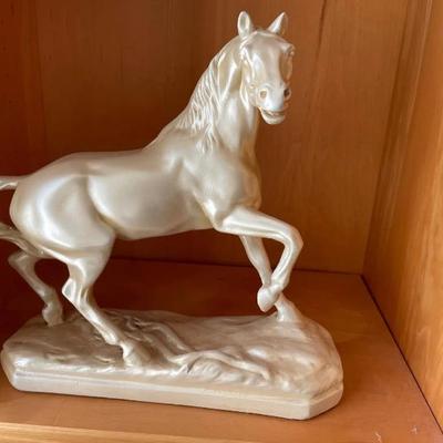 HKF056 - White Prancing Stallion Figurine 