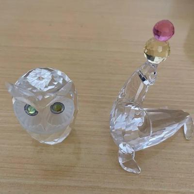 HKF226 - Swarovski Crystal Collectibles - “Night Owl” & “Playing Seal”