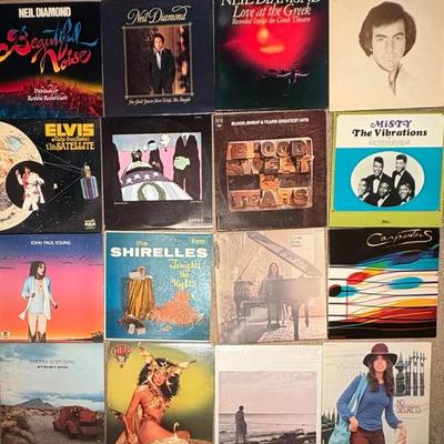 HKF048 Assortment Of 16 Vintage Vinyl Records Including Elvis Presley