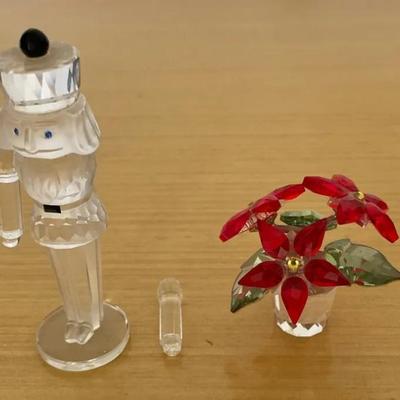 HKF331 - Swarovski Crystal Collectibles - "Nutcracker Soldier" & "Poinsettia"