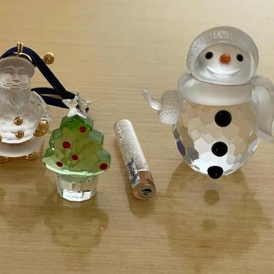 HKF239 - Swarovski Crystal Collectibles - “Snowman”, “Santa Claus”, & “Felix The Christmas Tree”