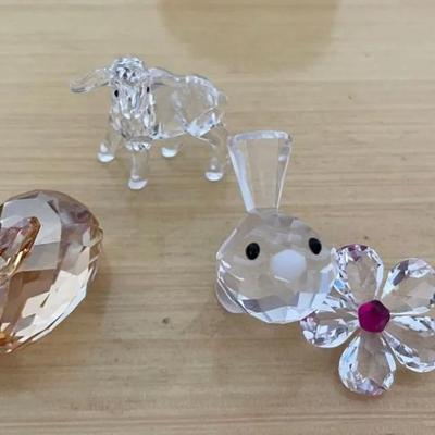 HKF347 - Swarovski Crystal Collectibles - "Golden Rabbit" , "Lamb", "Baby Bird"