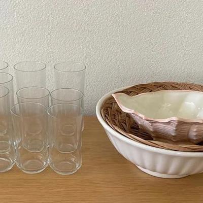 HKF212 - Home Essentials Bundle-Tall Glasses & Serving Bowls 