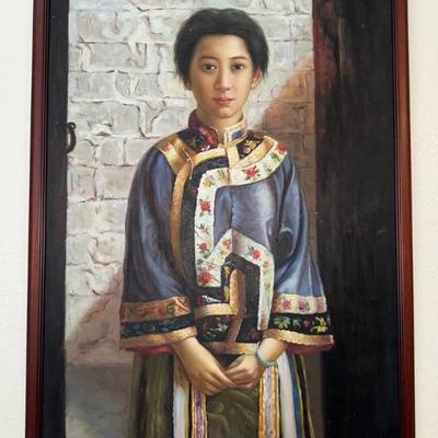 HKF011 Framed Painting of Chinese Girl
