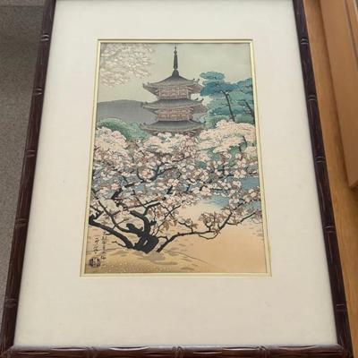 HKF018 - “The Pagoda of Ninnaji Temple” Woodblock Print by Benji Asada 