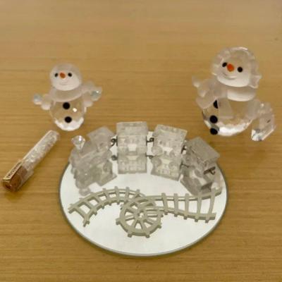 HKF302 - Swarovski Crystal Collectibles - “Mini Train Set”, “Little Snowman”, & “Snowlady With Purse