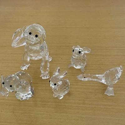HKF382 - Swarovski Crystal Collectibles - "Young Gorilla", "Mouse", "Elephant", "Goose",...