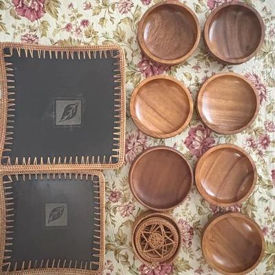 HKF025 Hand Carved Bowls And Coasters 