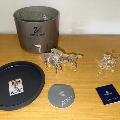 HKF398 Swarovski Crystal Collectibles - "Foals Playing" & "Reindeer"