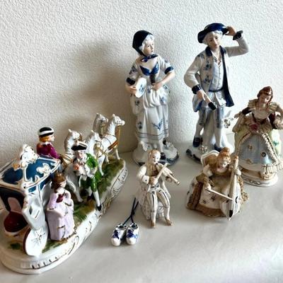 HKF208- Beautiful Vintage “KPM” & “Andrea” Victorian-Dressed Porcelain Figures 