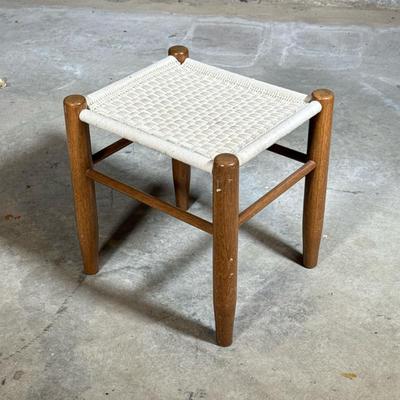 Mid-Century Modern Shaker Style Stool | With woven seat over a tapered wood frame; no apparent maker’s mark Dimensions: h. 16 x w. 13.5 x...