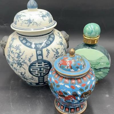 Decorative Ginger Jars, Qty 3