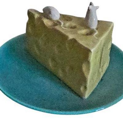 Italian Vintage Mouse and Cheese Coin Bank