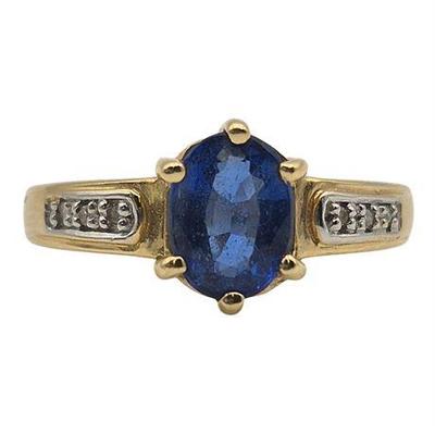 Lot 015   
14K Yellow & White Gold Sapphire & Diamond Ring