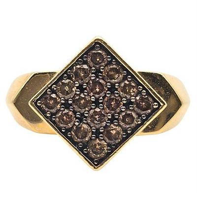 14K Yellow Gold Citrine & Diamond Ring