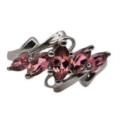 10K White Gold Pink Tourmaline Ring
