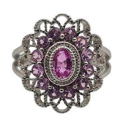 Lot 012   
14K White Gold Pink Sapphire Ring