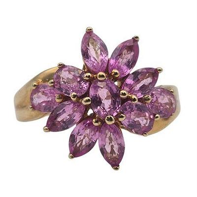 14K Yellow Gold Pink Sapphire Ring
