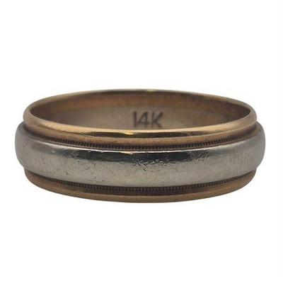 Lot 005   
14K Yellow & White Gold Men's Ring w/ Milgrain