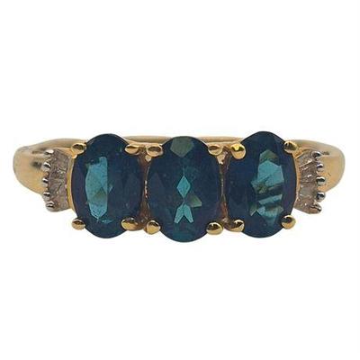 14K Yellow Gold Sapphire Ring