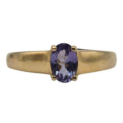 14K Yellow Gold Amethyst Ring
