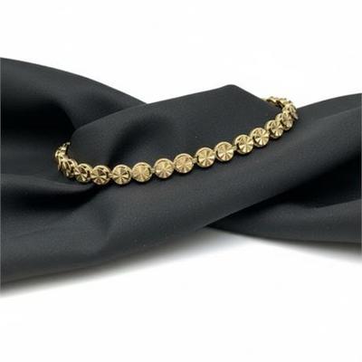 14 Kt Beverly Hills Gold Floral Coin Bracelet