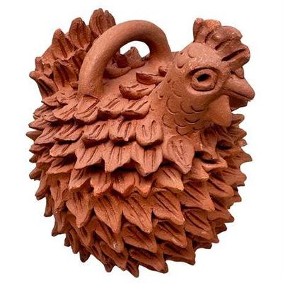 Folk Art Terracotta Hen Pot