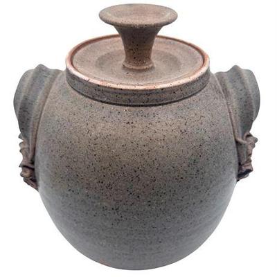 Japanese Aesthetics Stoneware Lidded Vessel ~ Artisan Signed