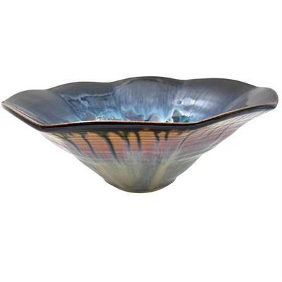 Bill Campbell Studio Art Pottery 12” Glazed Tulip Bowl
