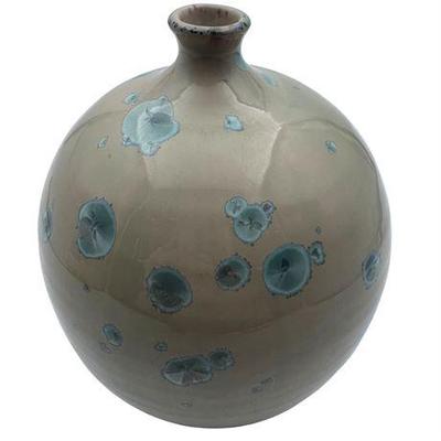 Crystalline Glazed Studio Pottery Vessel, Signed