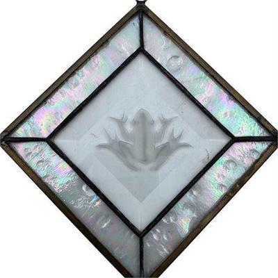 Frog Etched and Stained glass Panel/Sun Catcher