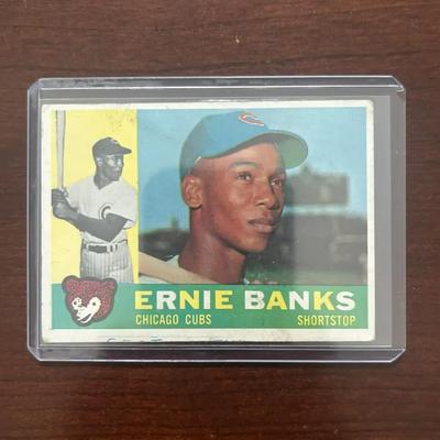 1960 Topps Baseball Card. Ernie Banks - Chicago Cubs. Card #10
