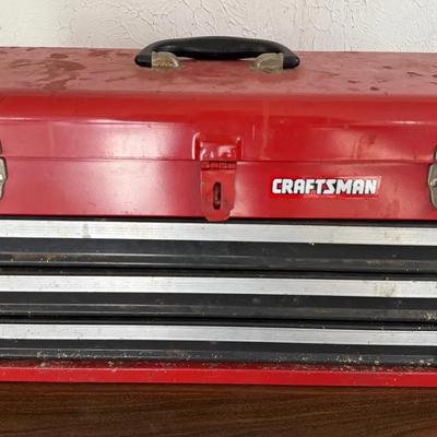 Craftsman Red Metal Tool Box/Chest With Sockets, Wrenches ++