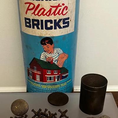 Vintage Toys, Cast Iron Jax, American Bricks, Bank With Buffalo Nickels