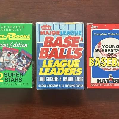Vintage Baseball Cards. 1986 Kaybee Young Super Stars, 1988 Fleer Leaders, Collect-A-Book