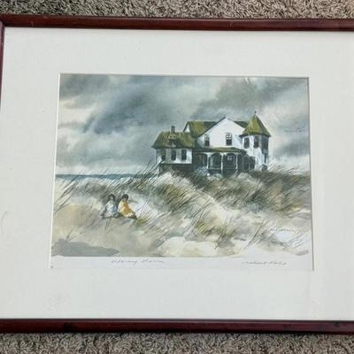 Robert Fabe ‘Nearing Storm’ Vintage Print, Pencil Signed & Framed