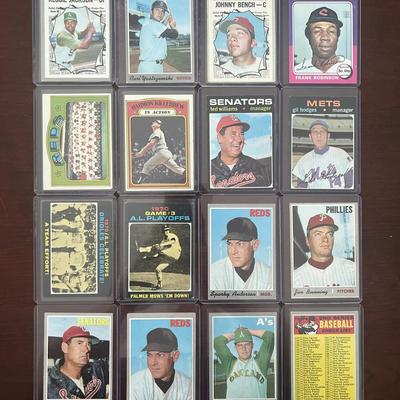 1970s Vintage Topps Baseball Cards. Johnny Bench, Reggie Jackson, Carl Yastrzemski, and More