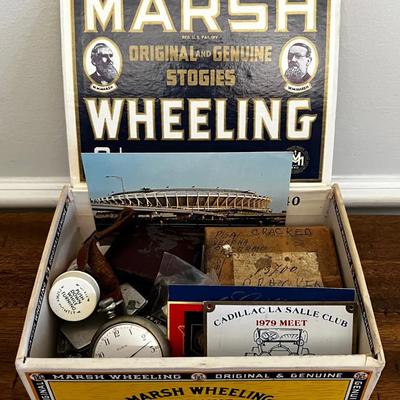 Cigar Box Full Of Junk Drawer Finds, Elgin Pocket Watch