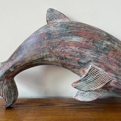 Large Terra-Cotta Dolphin Wall Hanging