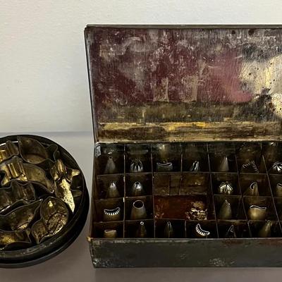 Antique Sets Of Tin Cookie Cutters & Cake Decorating Tips