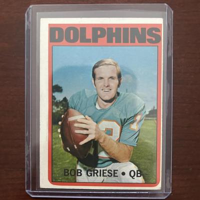 1972 Topps Football Card. Bob Griese - Miami Dolphins. Card #80