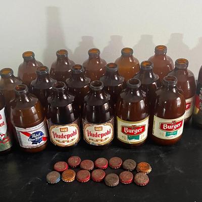 Vintage Beer Bottles, Hudepohl, Burger, Pabst 
