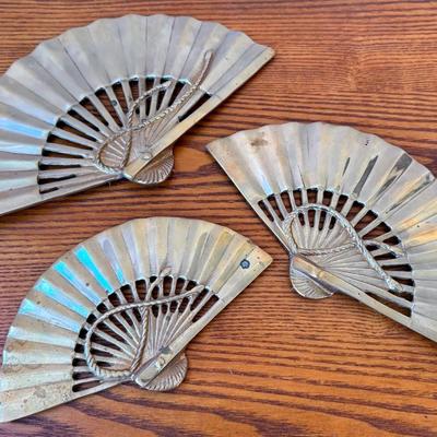 MCM Solid Brass Wall Decor Asian Fans (3 Sizes)
