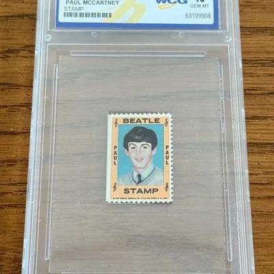 1964 Hallmark Beatles Paul McCartney Stamp, WGC Graded 10 (Gem Mint)